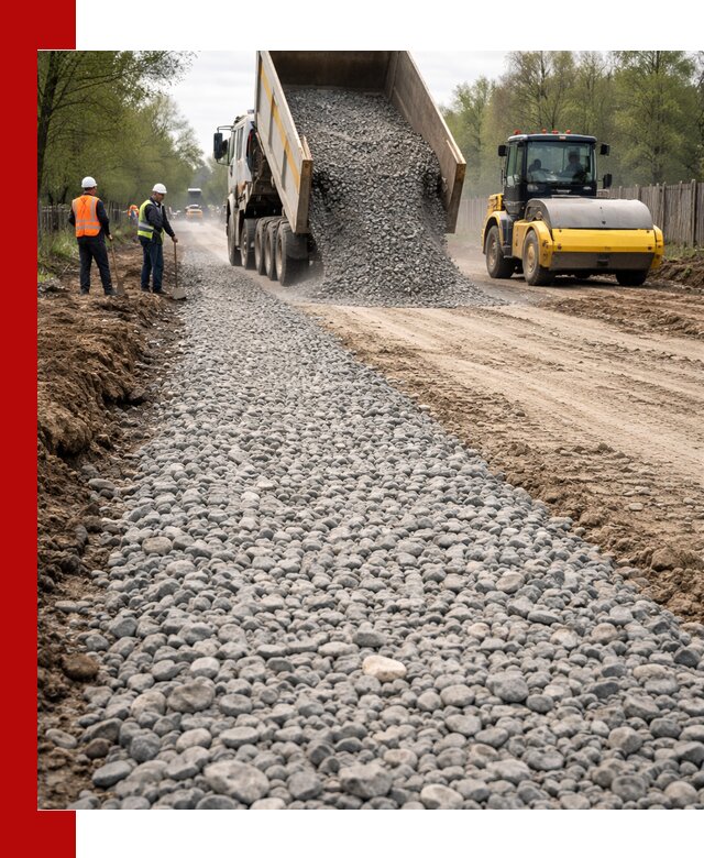 Доставка щебня для отсыпки дорог в Вичуге высокого качества