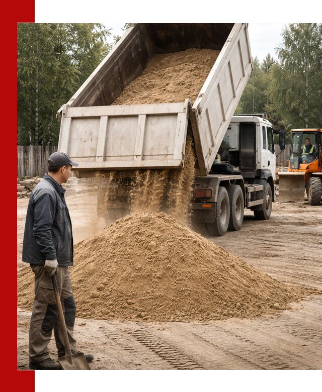 Доставка и продажа песка с разгрузкой в Вичуге