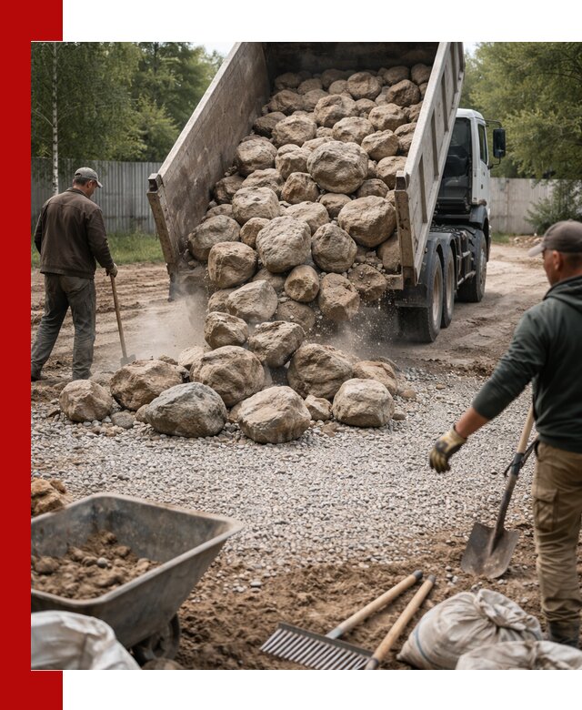 Доставка и укладка булыжника в Вичуге