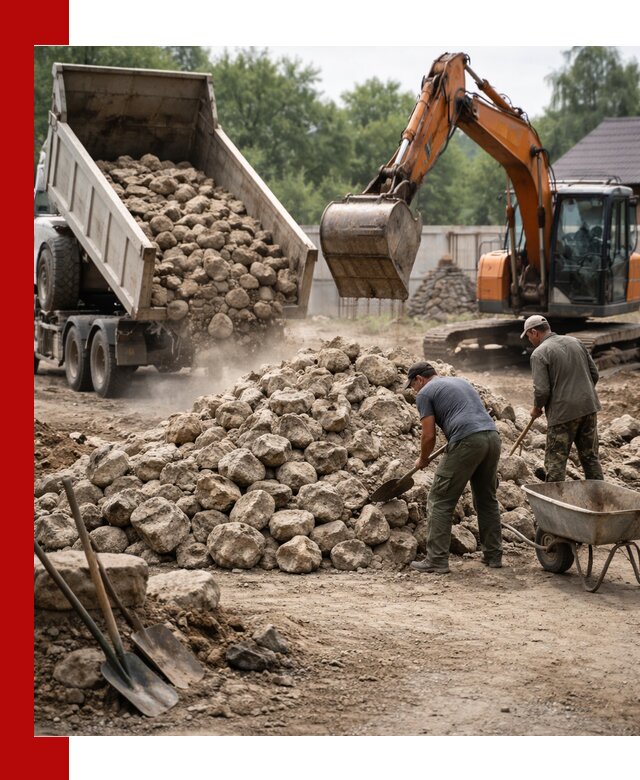 Доставка и разгрузка бутового камня в Вичуге