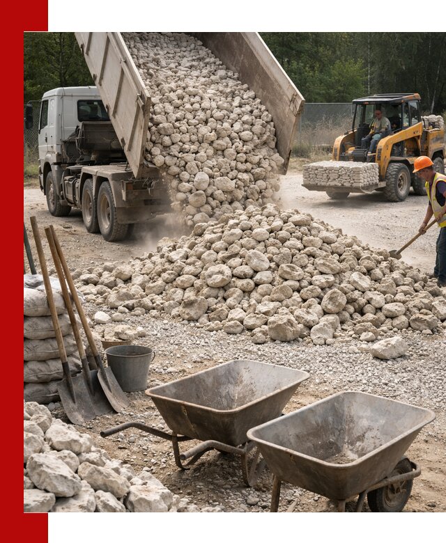 Доставка и продажа бутового известнякового камня в Вичуге