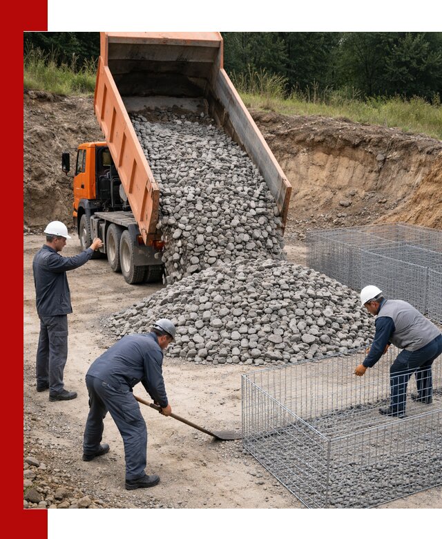 Камень для габионов с доставкой в Вичуге быстро и надёжно