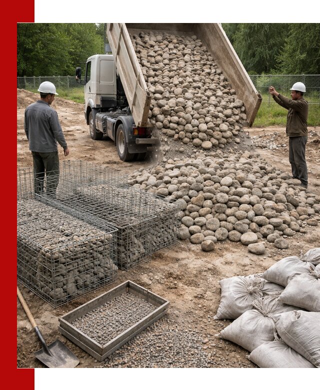 Камень для габионов фракция 70–151 в Вичуге