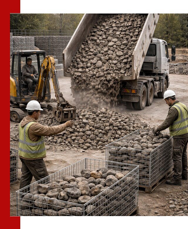 Камень для габионов фракция 100–201 в Вичуге