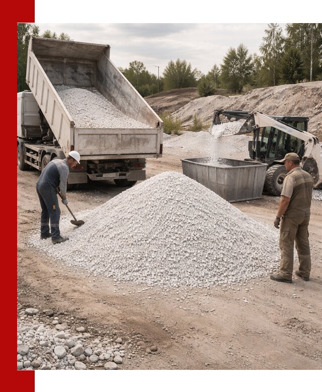 Доставка и продажа белой мраморной крошки в Вичуге