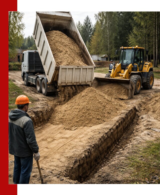 Доставка песчаного грунта в Вичуге для строительных работ