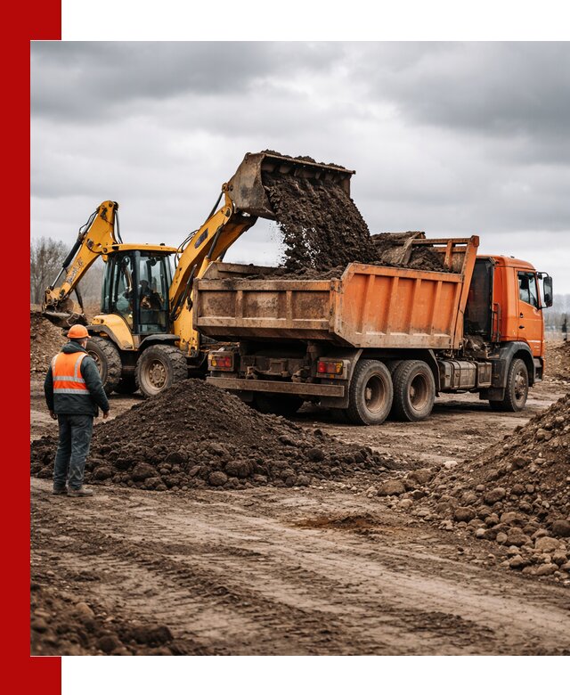 Вывоз грунта и строительного мусора в Вичуге грузовыми самосвалами