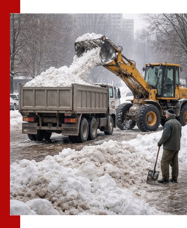 Вывоз снега грузовой техникой в Вичуге оперативно и чисто