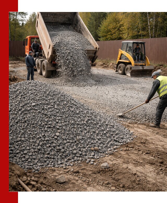 Отсыпка участка щебнем с доставкой и уплотнением в Вичуге